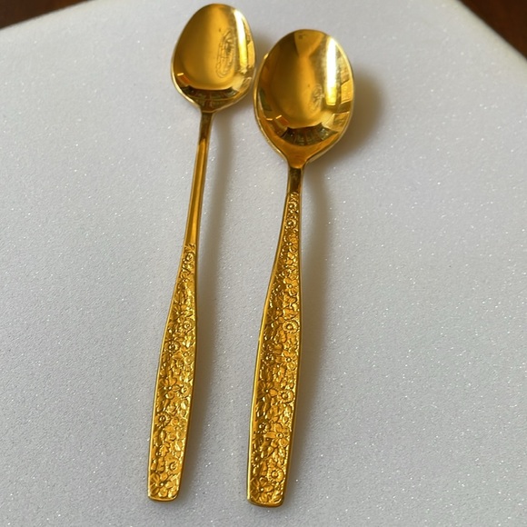 Set of 2 Rogers Cutlery Golden Spring Garden electroplate intl. - Picture 2 of 9